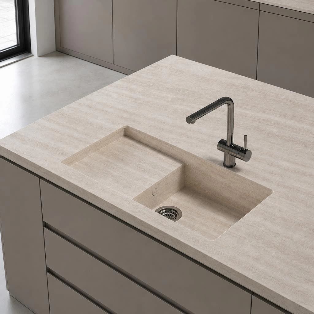 Fregadero Oasink Portitxol integrado en encimera Dekton Arga