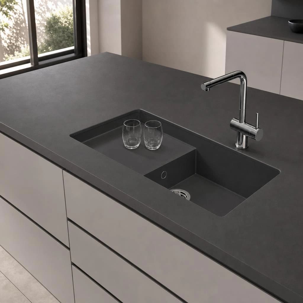 Fregadero Oasink Portitxol integrado en encimera Dekton Eter