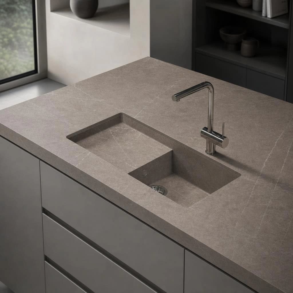 Fregadero Oasink Portitxol integrado en encimera Dekton Kira