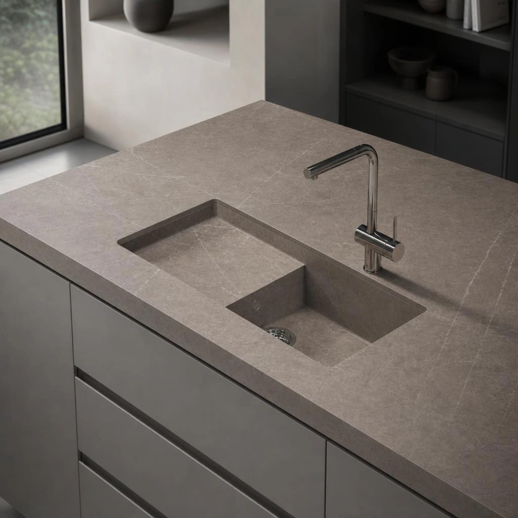 Fregadero Oasink Portitxol integrado en encimera Dekton Kira