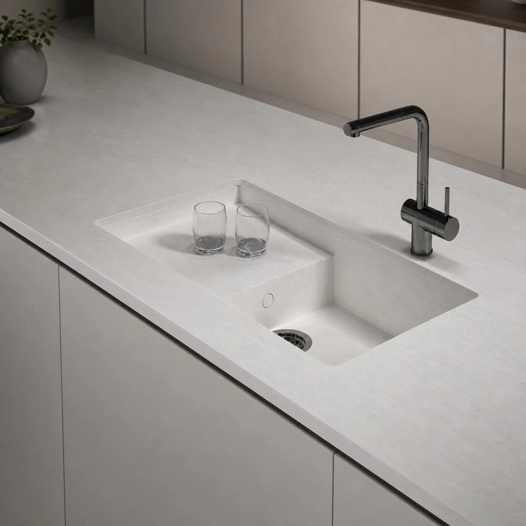 Fregadero Oasink Portitxol integrado en encimera Dekton Marina