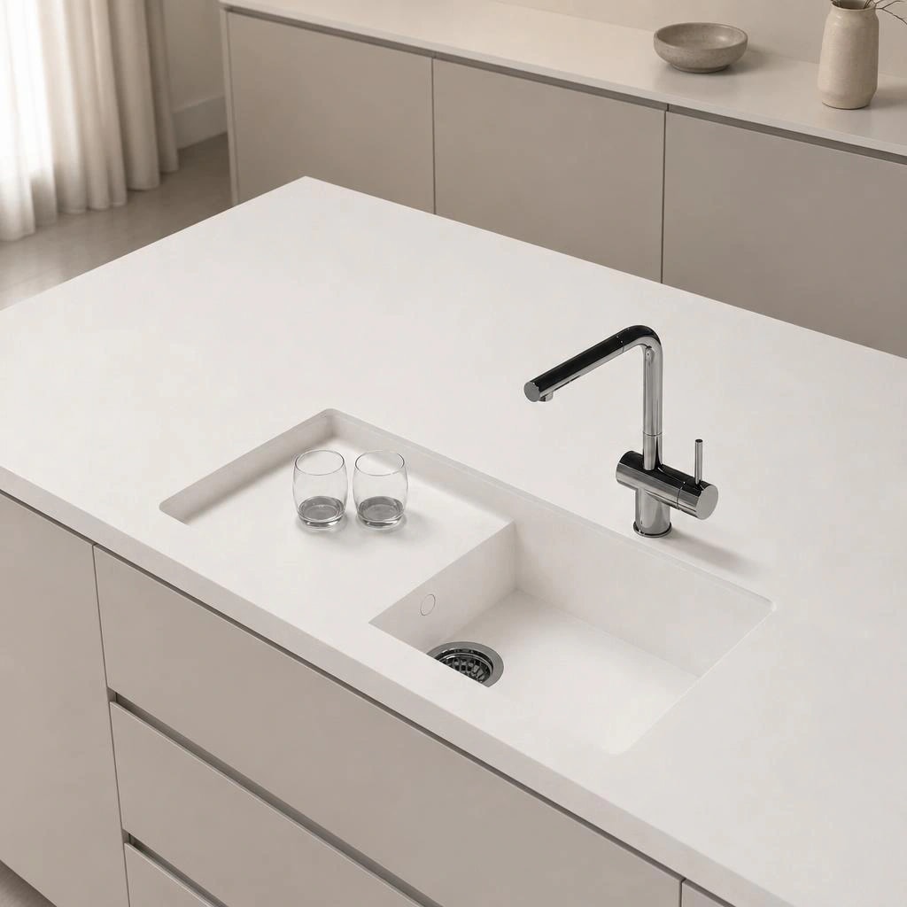 Fregadero Oasink Portitxol integrado en encimera Silestone Blanco Norte14