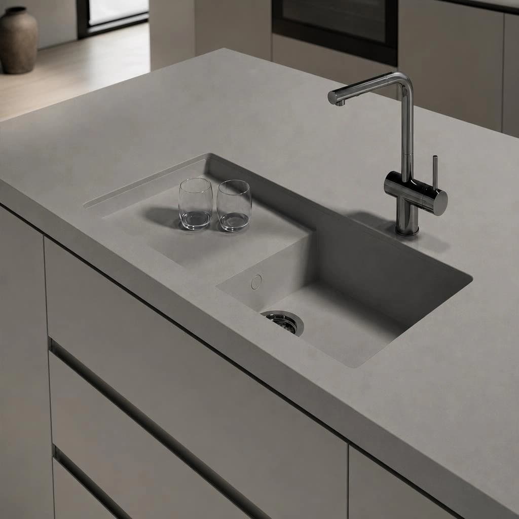 Fregadero Oasink Portitxol integrado en encimera Silestone Gris Expo