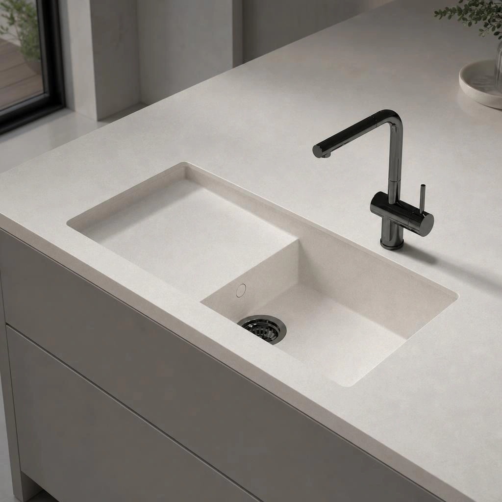 Fregadero Oasink Portitxol integrado en encimera Silestone Nolita