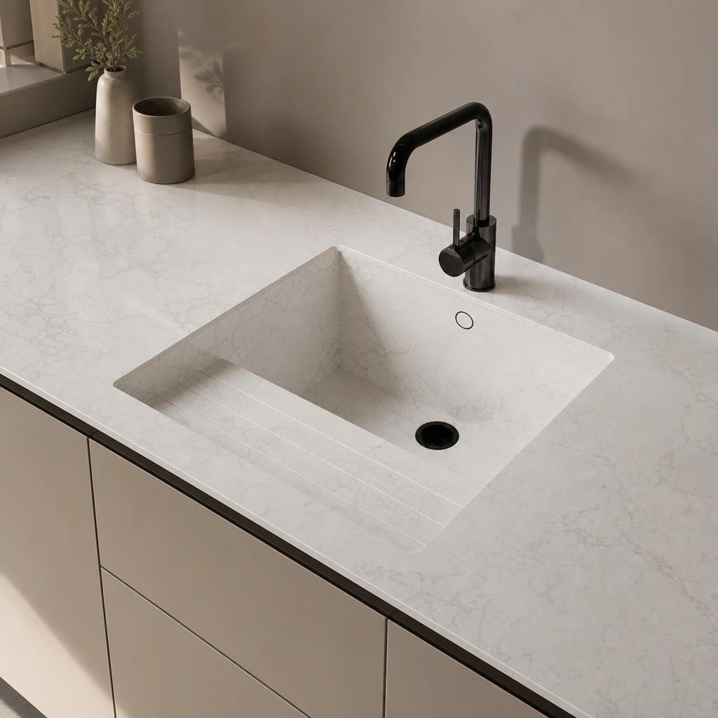 Fregadero Oasink Sa Talaia integrado en encimera Dekton Bergen