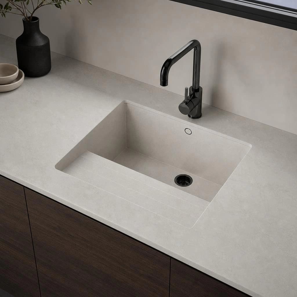 Fregadero Oasink Sa Talaia integrado en encimera Dekton Kovik