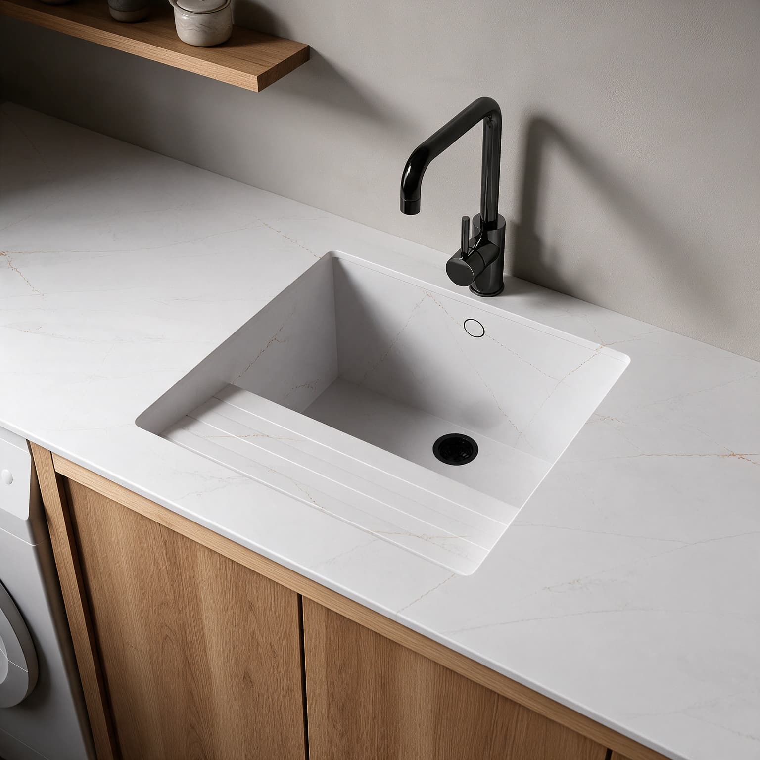 Sa Talaia sink integrated into a Silestone Ethereal Glow kitchen countertop.