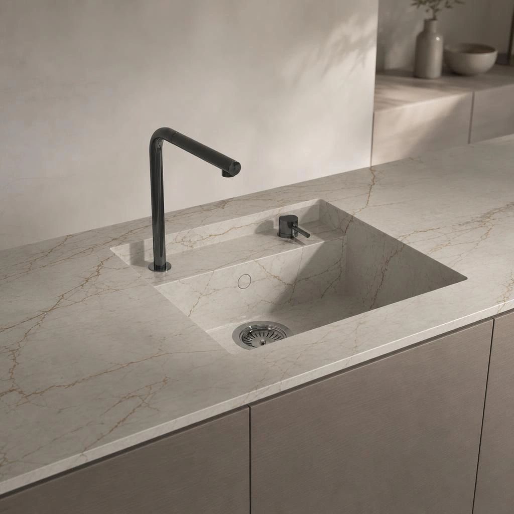 Fregadero Oasink Saladeta integrado en encimera Dekton Awake