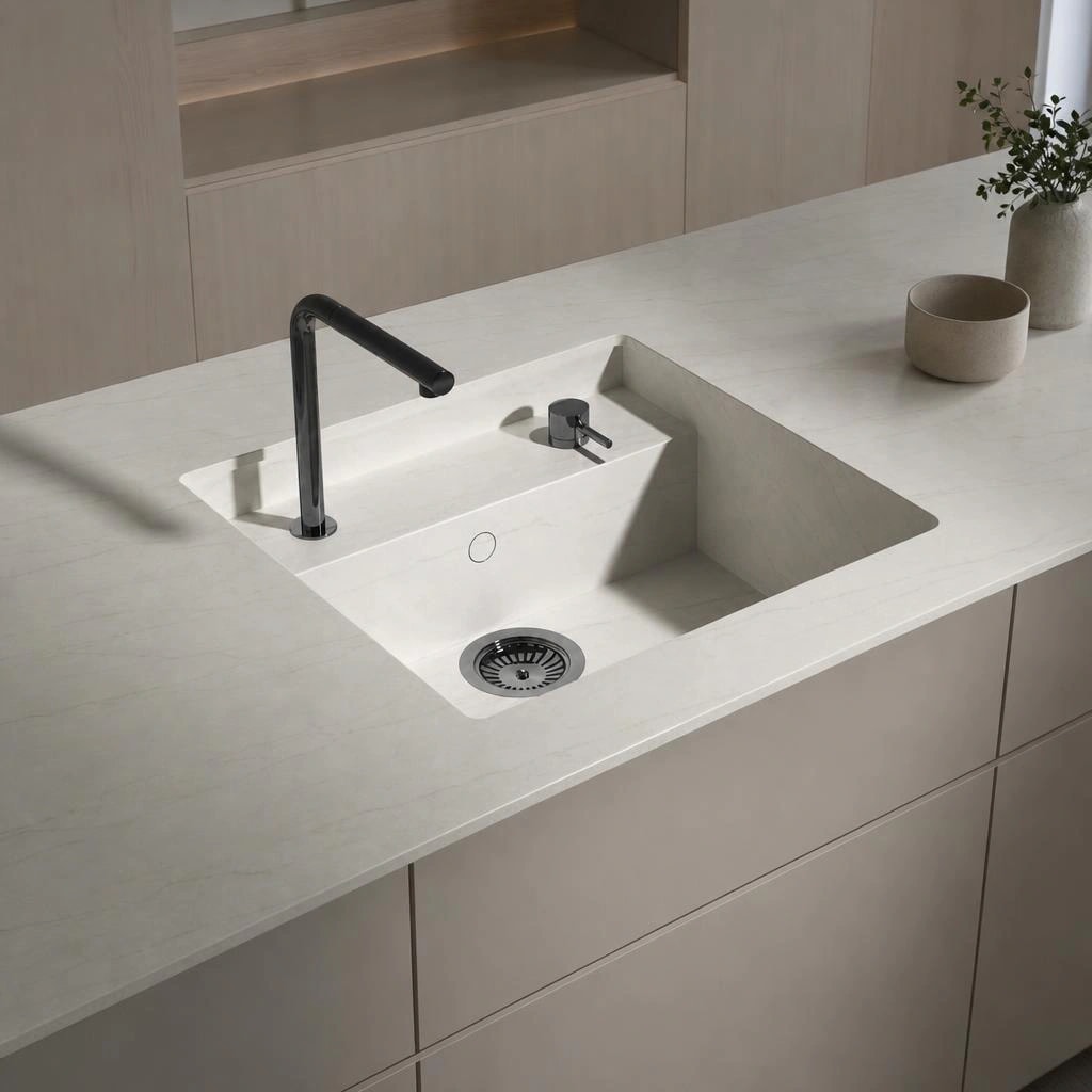 Fregadero Oasink Saladeta integrado en encimera Dekton Neural
