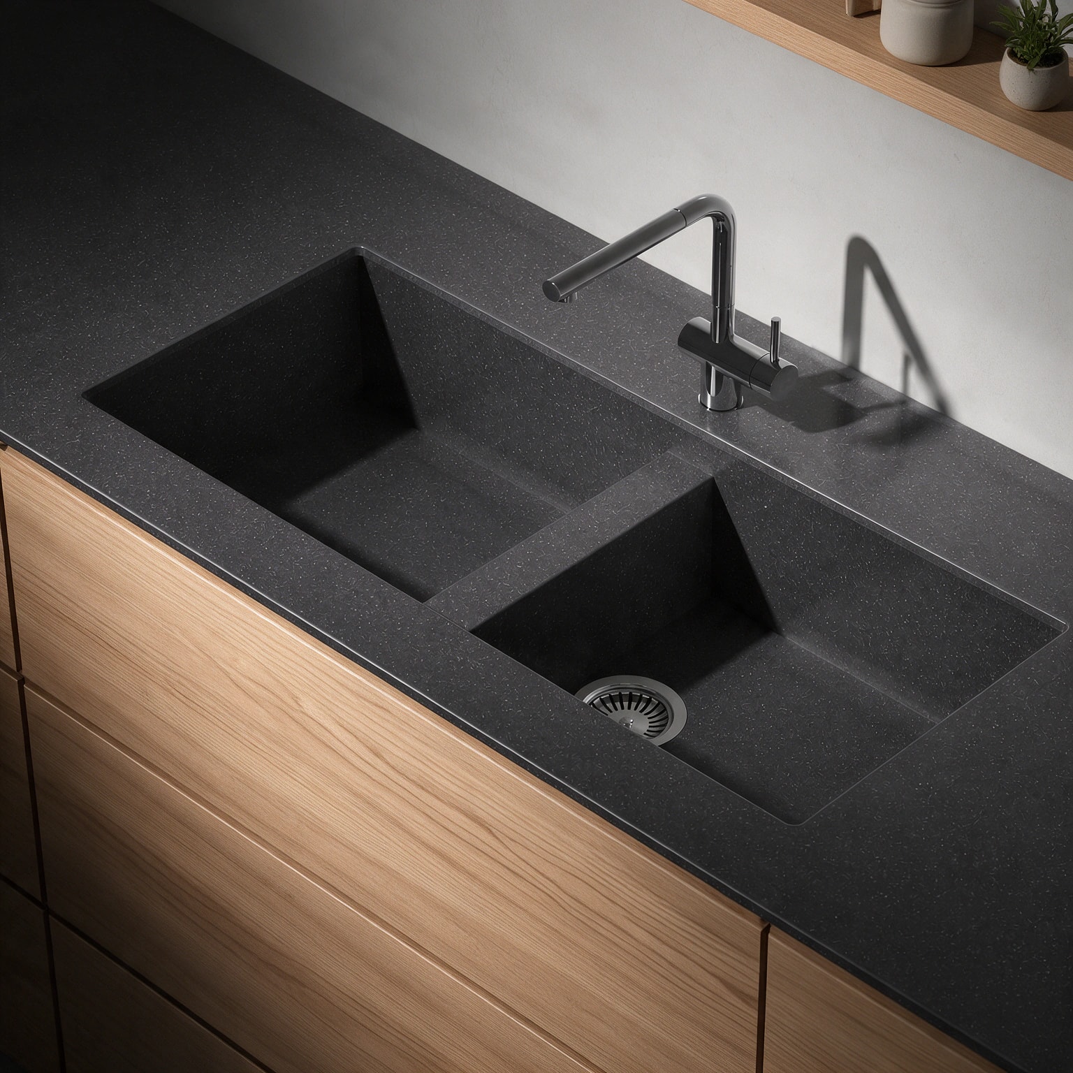 Vadella sink integrated into a Silestone Ffrom03 kitchen countertop.