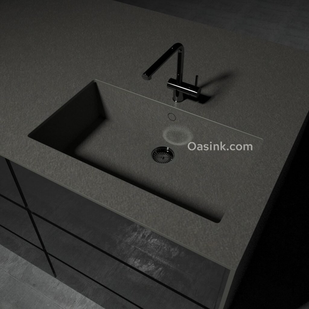 Neolith Nero Zimbabwe | Sa Caleta Sink - Oasink integrated sinks.